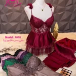 موديل بيجامة ستان كود 4078