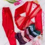 موديل بيجامه بنطلون ثلاث قطع كود 4055